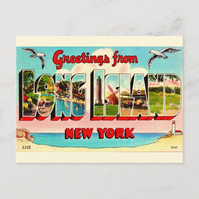 Colorful Long Island Postcard (Front)