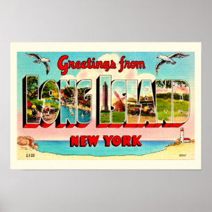 Colorful Long Island Postcard Print
