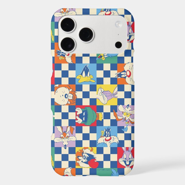 Colorful LOONEY TUNES™ Checker Toss Pattern Case-Mate iPhone Case (Back)