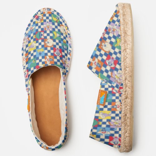 Colorful LOONEY TUNES Checker Toss Pattern Espadrilles