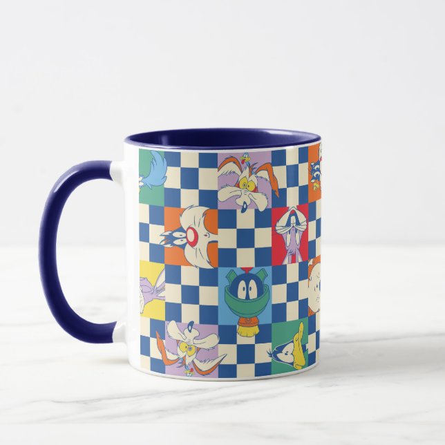 Colorful LOONEY TUNES™ Checker Toss Pattern Mug (Left)