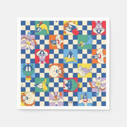 Colorful LOONEY TUNES Checker Toss Pattern Napkins