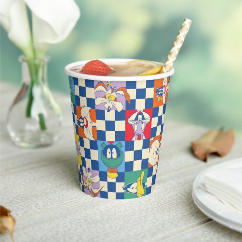 Colorful LOONEY TUNES Checker Toss Pattern Paper Cups