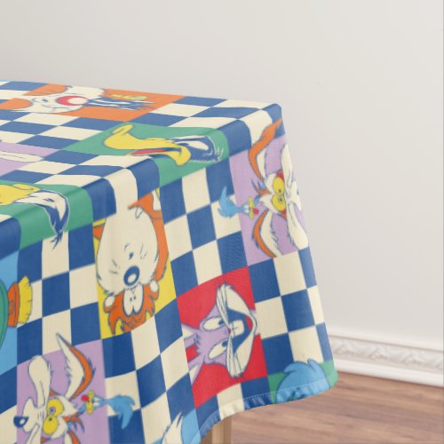 Colorful LOONEY TUNES Checker Toss Pattern Tablecloth