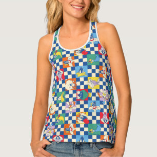 Colorful LOONEY TUNES™ Checker Toss Pattern Tank Top