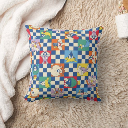 Colorful LOONEY TUNES Checker Toss Pattern Throw Pillow