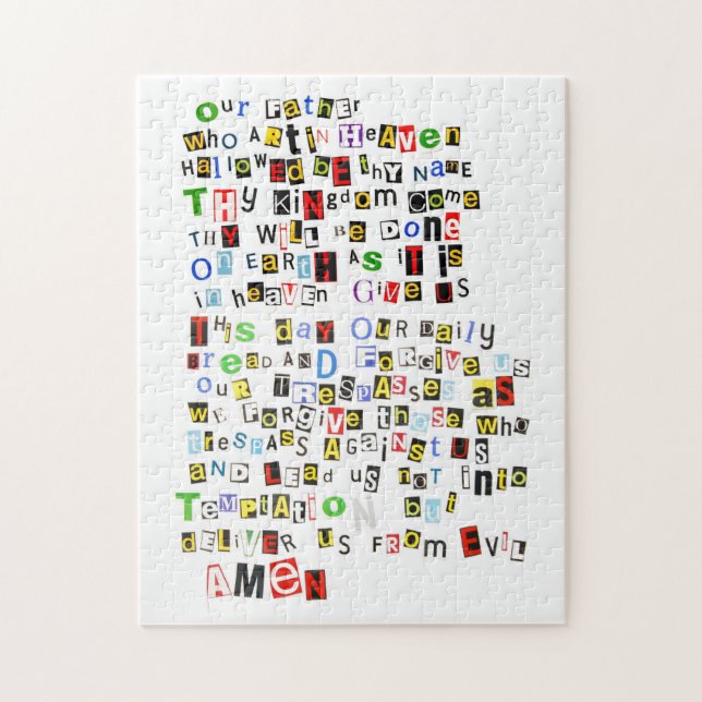Colorful Lord's Prayer Jigsaw Puzzle (Vertical)