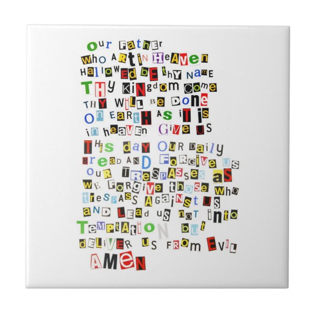 Colorful Lord's Prayer Tile (Front)