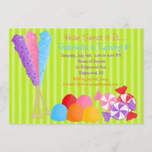 Colorful Lots of Candy Kids Birthday Invitation