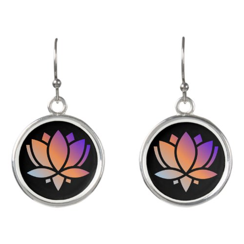 Colorful Lotus Design Earrings
