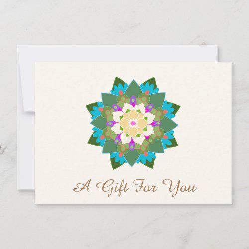 Colorful Lotus Floral Mandala Gift Certificate