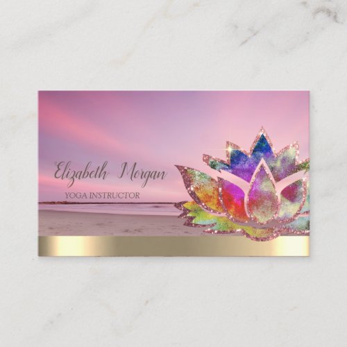 Colorful Lotus Flower Beach Instructor Business Card