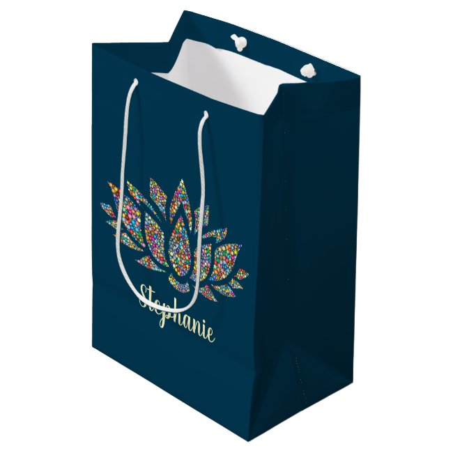 Colorful Lotus Flower Design Gift Bag