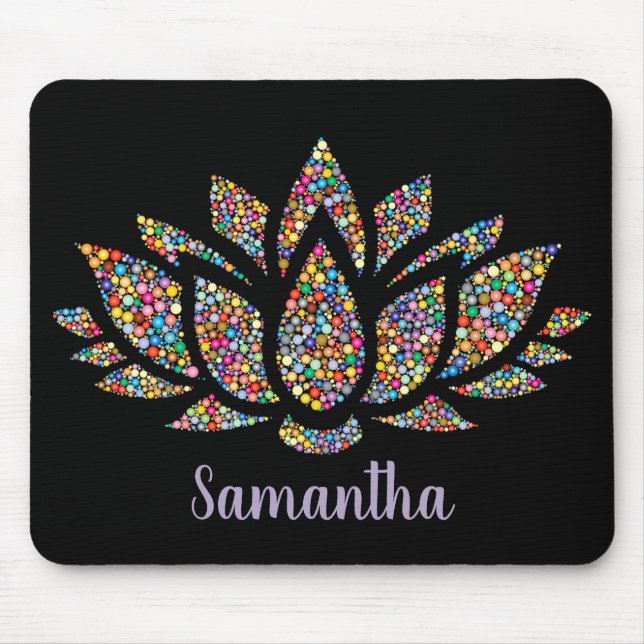 Colorful Lotus Flower Design Mousepad (Front)