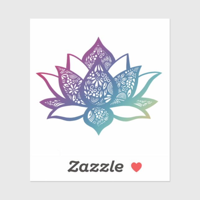 Colorful Lotus Flower Die-Cut Sticker (Sheet)