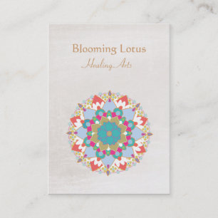 Colorful Lotus Flower Mandala Healing Arts Business Card