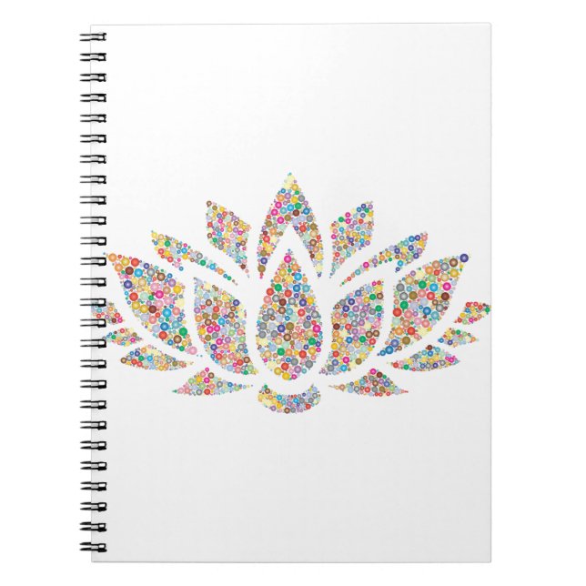 Colorful Lotus Flower Notebook (Front)