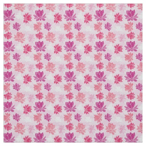 Colorful Lotus Flower Pattern Fabric