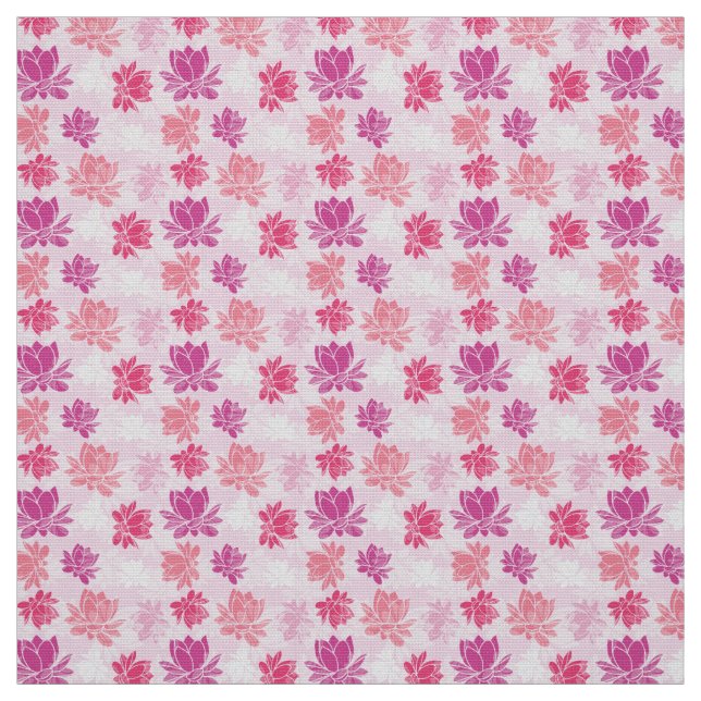 Colorful Lotus Flower Pattern Fabric (Swatch)