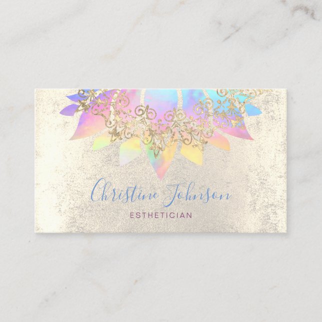 colorful lotus flower skincare beauty salon business card (Front)
