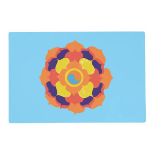Colorful Lotus Flower Yin & Yang Mandala    Placemat