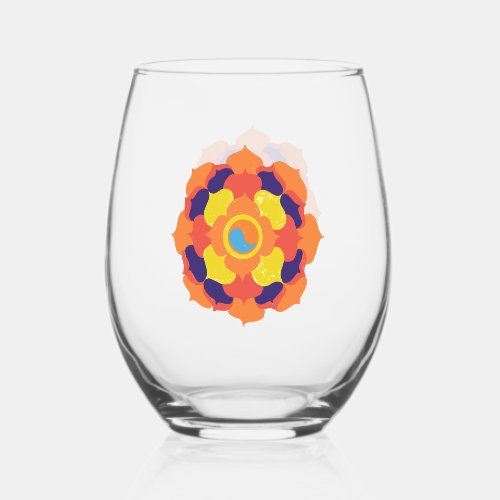 Colorful Lotus Flower Yin & Yang Mandala   