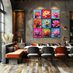Colorful Lotus Grid Pop Art – Vibrant Floral Wall Poster<br><div class="desc">Brighten up your space with this pop art-inspired lotus flower grid. Featuring nine unique, bold color combinations, this artwork brings a playful yet serene touch to your decor. Perfect for adding a lively, artistic feel to living rooms, yoga studios, or any area that needs a pop of color. There's space...</div>