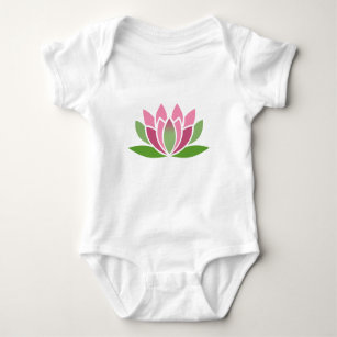 Colorful Lotus Zen Flower Baby Bodysuit