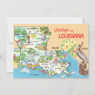 Colorful Louisiana Map Moving Announcement