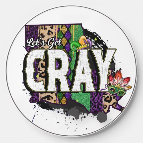 COLORFUL LOUISIANA STATE MARDI GRAS WIRELESS CHARGER 