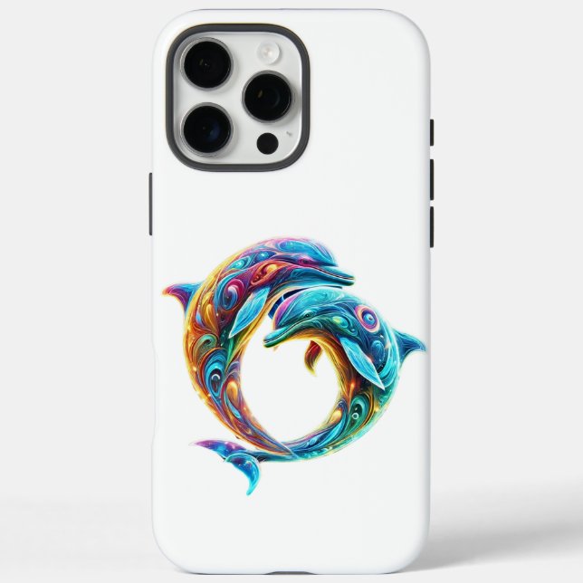 Colorful Lovable Dolphins Case-Mate iPhone Case (Back)