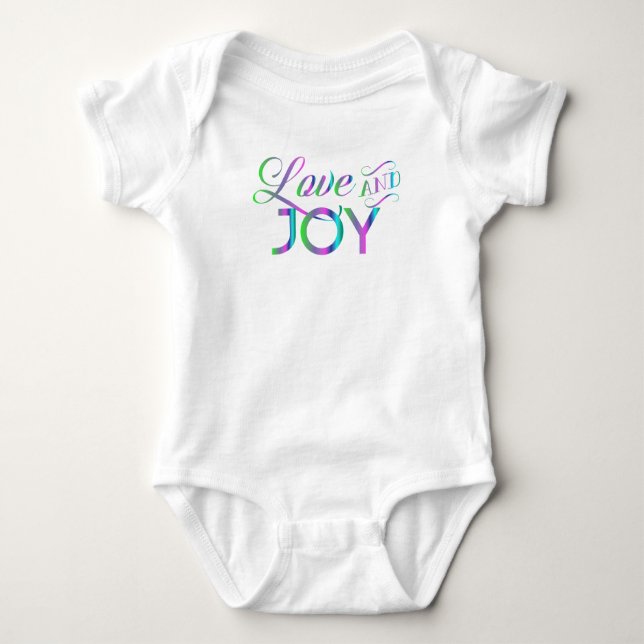 Colorful Love And Joy Baby Bodysuit (Front)