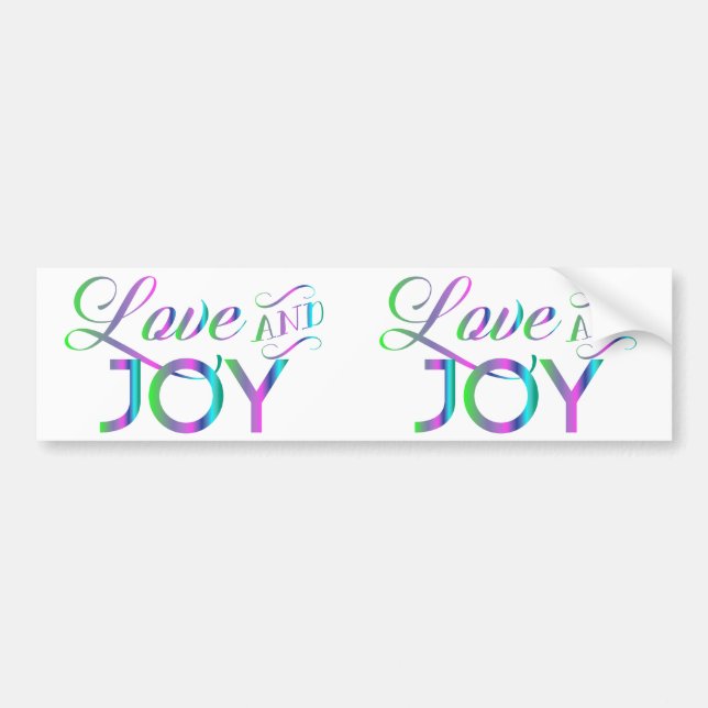 Colorful Love And Joy Bumper Sticker (Front)