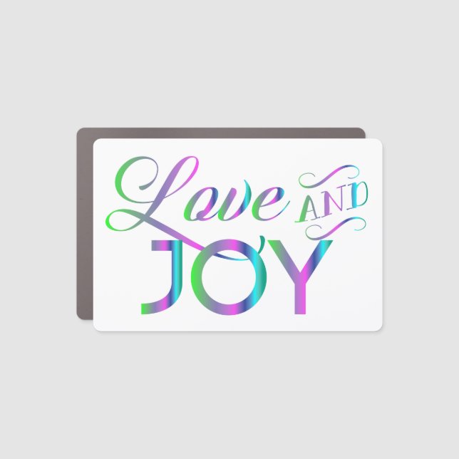 Colorful Love And Joy Car Magnet (Front)