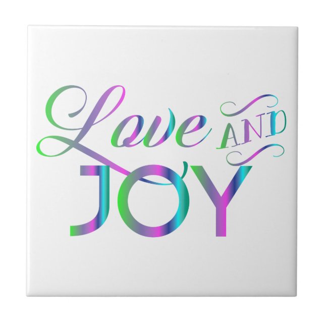 Colorful Love And Joy Ceramic Tile (Front)