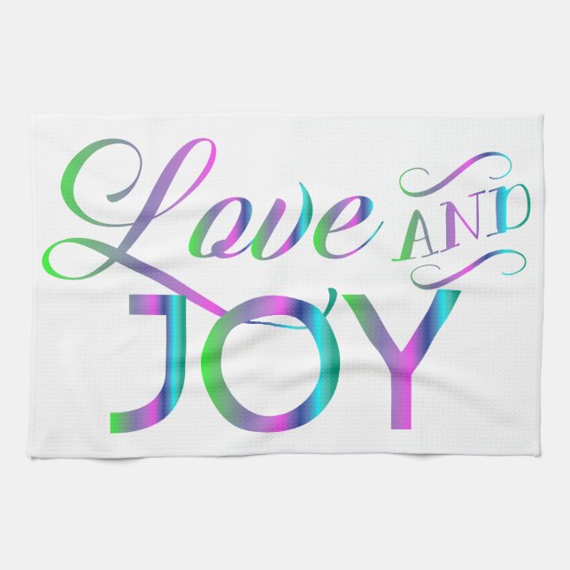 Colorful Love And Joy Kitchen Towel (Horizontal)