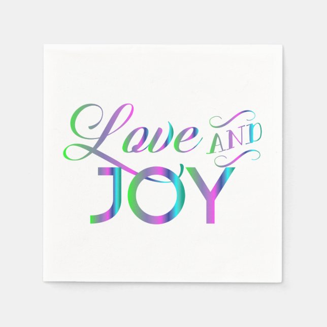 Colorful Love And Joy Napkins (Front)