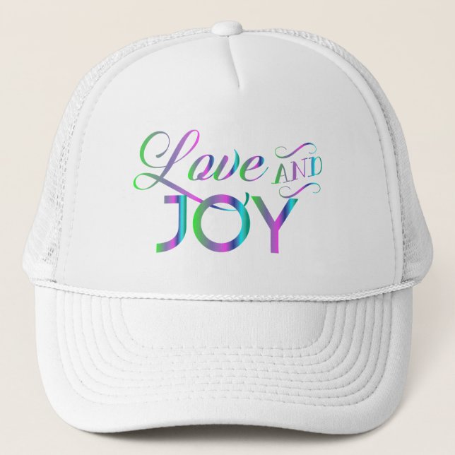 Colorful Love And Joy Trucker Hat (Front)