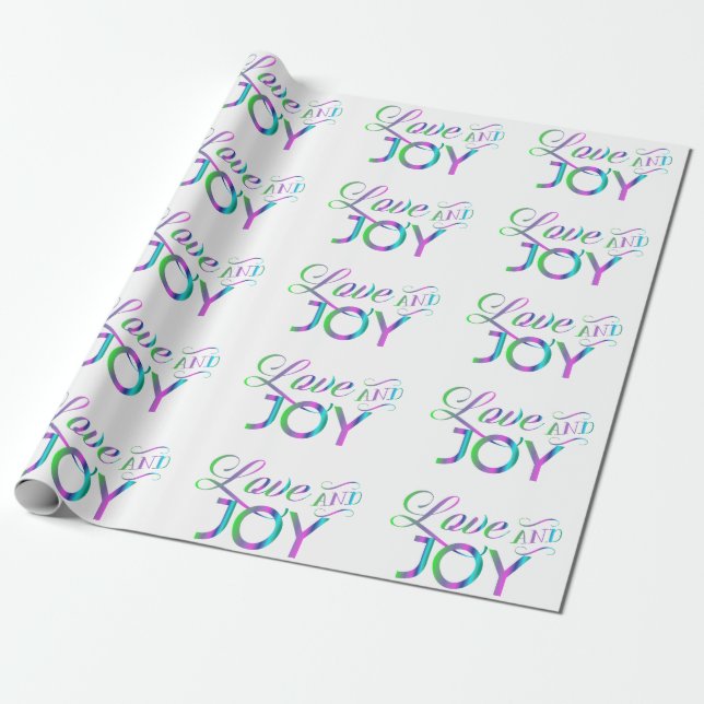Colorful Love And Joy Wrapping Paper (Unrolled)