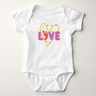 Colorful Love Baby T-Shirt with Heart Baby Bodysuit