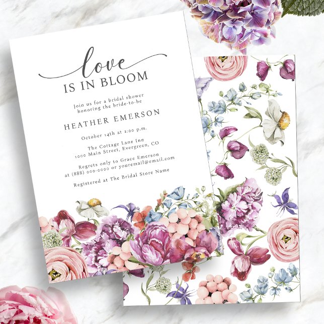 Colorful Love Bridal Shower Invitation (Colorful Wildflower Love In Bloom Bridal Shower Invitation by Painted Paperie
)