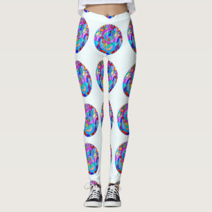 colorful love circles leggings
