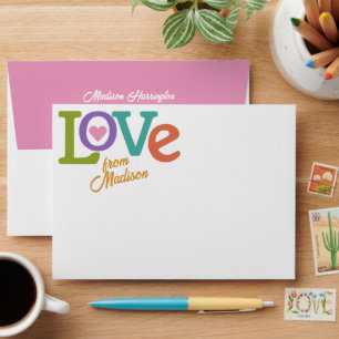 Colorful Love custom name Envelope