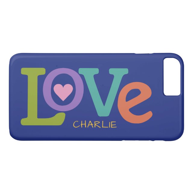 Colorful Love custom name phone cases (Back (Horizontal))