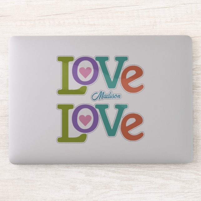 Colorful Love custom name Sticker (Computer)
