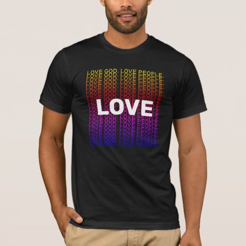 Colorful Love God Love People Repeat Christian T_Shirt
