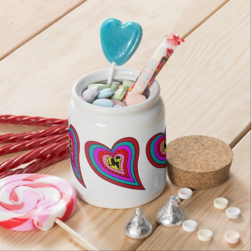 Colorful Love Heart Candy Jar
