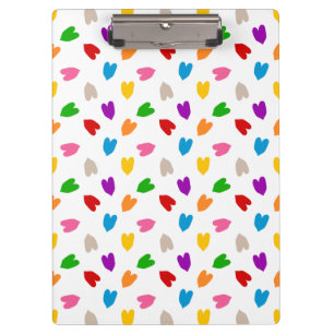 Colorful Love Hearts Pattern Design White Clipboard