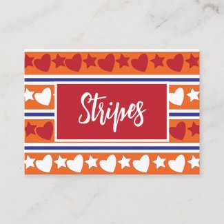 Colorful Love Hearts Star Stripes Pattern