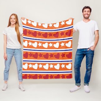 Colorful Love Hearts Star Stripes Pattern